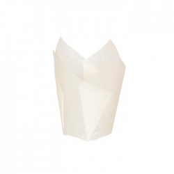 Caissette de cuisson silicone blanche forme tulipe 90ml