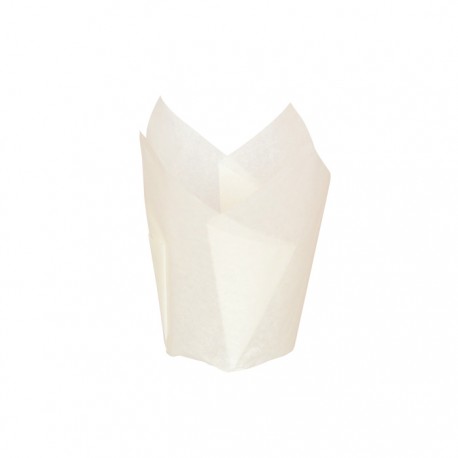 Caissette de cuisson silicone blanche forme tulipe 90ml
