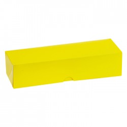 Boîte carton jaune sans fenêtre pour 7 macarons