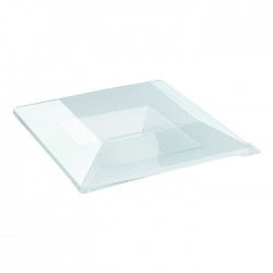 Assiette carrée transparente 215x215mm