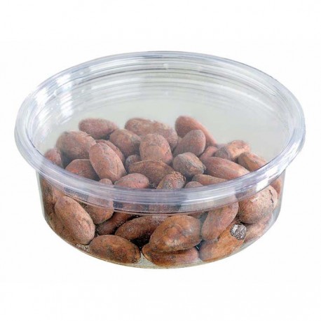 Pot rond en PET brillant transparent 250 ml. Cet emballage jetable est idéal pour vos salades et autres plats.