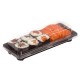 Barquette sushi noire avec couvercle transparent 140x80x40mm